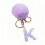 Purple Velvet Ball Keychain Set with Initial Option 5