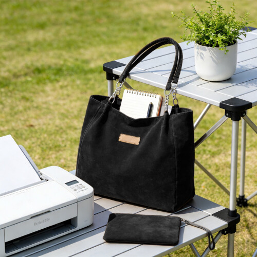 Set composto da borsa tote e pochette da donna, capiente e resistente. 1