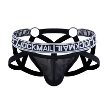 Herre Thong Jockstrap Undertøy Valentinsdag 2025 Avslappet Mote Ensfarget Sexy Undertøy Thong Rumpeløft Pustende Truser Svart