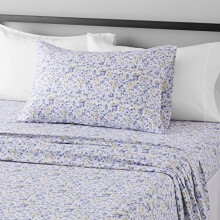 Leichtes, knitterfreies Mikrofaser-Bettwäscheset, 3-teilig, 35,5 cm tiefe Taschen, Einzelbett, blaues Blumenmuster – geeignet für Einzelbetten