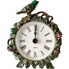 Horloge de table miniature vintage – Métal et plastique, silencieuse