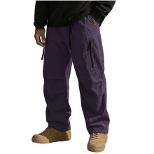 Calça Cargo Masculina Lulshou com Forro de Lã, Resistente à Água, Ideal para Caminhadas, Cintura Elástica e Bolsos, Perfeita para Trabalho no