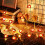 Wooden Heart LED String Lights, 20 Warm White/Red, Battery 4