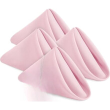 [24 kusů, růžové] Látkové ubrousky 17x17 palců, 100% polyester, lemované okraje, pratelné a opakovaně použitelné, ideální na večírky,