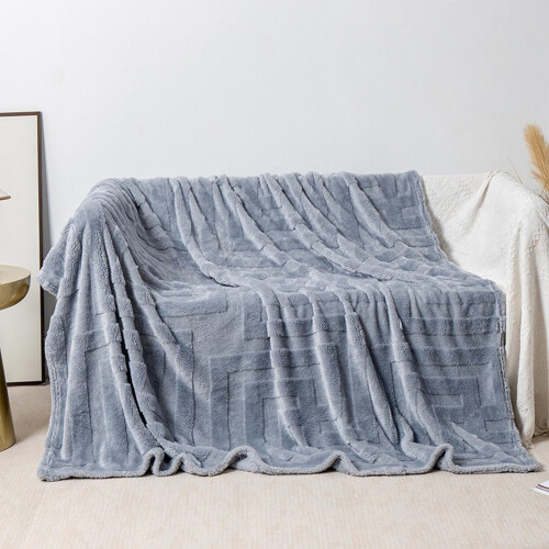 Tyk ruskindsdufttæppe 70x100cm blå