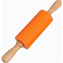 Rolo de silicone giratório com cabo de madeira