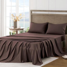 Ensemble de draps pour lit simple – Microfibre brossée ultra douce, poches profondes, rafraîchissant et respirant, qualité hôtelière, 3