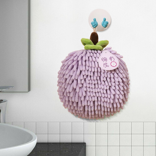 Χειροπετσέτες Fuzzy Ball, Διακοσμητική πετσέτα μικροϊνών μονόχρωμης σενίλ, 2