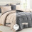 Twin Comforter Set Beige Grey Reversible 2-Piece 2