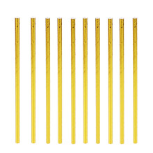 100 Stück goldene Papierstrohhalme aus Folie, 20 cm