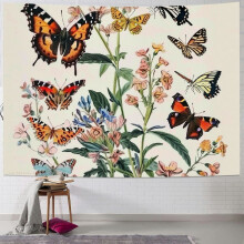 Tapisserie murale Ă motif floral papillon, beige, 101,6 x 76,2 cm
