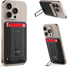 Portofel ZLC MagSafe pentru iPhone 17/16/15/14/13/12 – Suport subțire din piele, cu blocare RFID, pentru 7 carduri și suport, negru (HYS001)