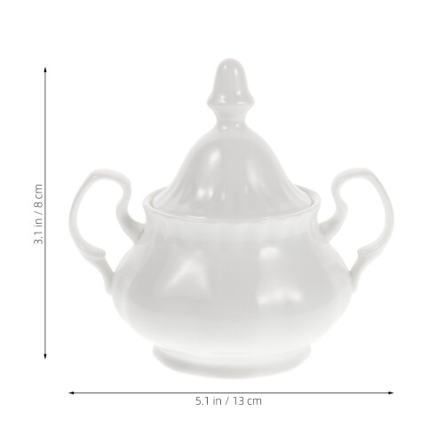 OUNONA Κεραμικό μπολ ζάχαρης Vintage λευκό 280ml 1