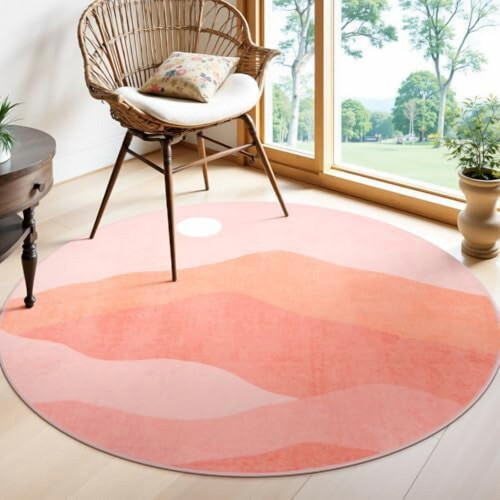 Στρογγυλό χαλί Pink4ft – Μαλακό, αντιολισθητικό, πλενόμενο χαλάκι παιδικού δωματίου