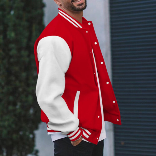 WUWUQF Ανδρικό Μπουφάν Varsity, Ανδρικό Μπουφάν Varsity Baseball Casual για Αγόρια, Ελαφρύ 2