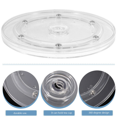 Conjunto de 1 bandeja giratória redonda de 6 polegadas com rotação de 360 graus, em cores transparentes e sortidas. 2