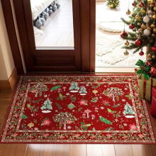 Christmas small area rug 2x3 ft red snowflake boho washable
