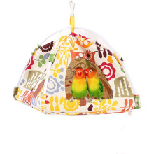 Hangmat/tentje voor papegaaien, parkieten en kleine huisdieren – Hangende hut/schommel, knus slaapbedje (middelgroot, blauw)