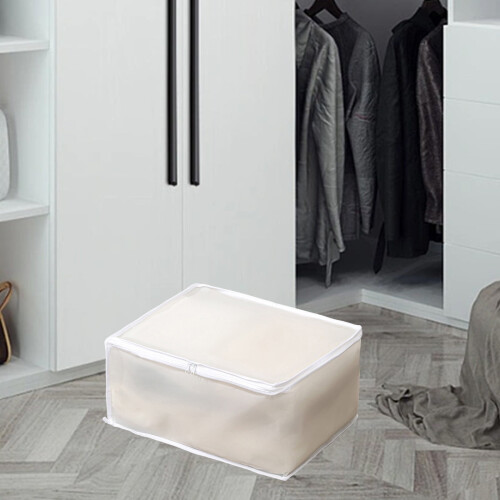 Folding Plastic Under-Bed Storage Box – White Translucent EVA, Large Capacity, Odorless & Moistureproof for Blankets, Pillows, Coats 2