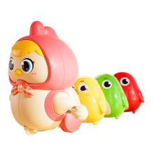 Giocattolo musicale magnetico a forma di pollo per bambini piccoli, set di 4 giocattoli a dondolo e gattonamento a forma di anatra/pulcino/pinguino