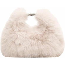 Kvinder Lille Imiteret Rævepels Clutch Taske Mini Plys Aftentaske Plys Skuldertaske Crossbody Taske Hobo Taske Håndtaske