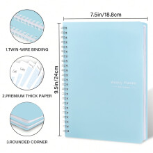 Agenda hebdomadaire 52 semaines, format A5, non daté, à spirale, pour les horaires quotidiens des élèves, journal, fournitures de bureau et