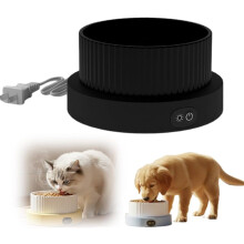 Tigela de água aquecida para cães e gatos, 3 configurações de temperatura, base removível de 443 ml/749 ml, à prova d'água e resistente ao