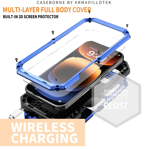 Συμβατό με το iPhone16Pro Max Metal Hybrid Case: Συρόμενο κάλυμμα κάμερας, ενσωματωμένο 1