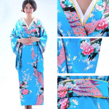 Kimono da donna stampato, abito tradizionale giapponese, fotografia