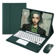 Schlanke Tastaturhülle kompatibel mit iPad Pro 11" (1.–4. Generation), abnehmbare Tastatur, Touchpad und integrierter Stifthalter