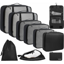Lot de 6, 8 ou 10 cubes de rangement de différentes tailles, organisateur de rangement pour accessoires de voyage, bagages et valises cabine.