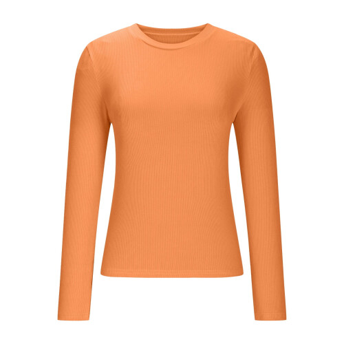 Damhöst Slim Fit Rundringad Långärmad Basic Toppar - Plus Size Vänlig Enfärgad Stretchig Höstblus S-2XL 1