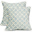 Fodere per cuscini con stampa a blocchi blu e verde, 45x45 cm, set da 2 1