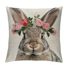 Housses de coussin de Pâques – Motif lapin à carreaux Buffalo, taies d'oreiller printanières style ferme, housses de coussin de Noël pour