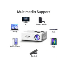 Proyector portátil 4K HD con enfoque automático y cámara integrada