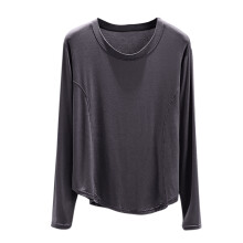 Hyggelig langærmet modal-pyjamastop til kvinder | Efterår/vinter loungewear | Afslappet pasform | Komfortabelt nattøj | M-2XL | Kompatibel med