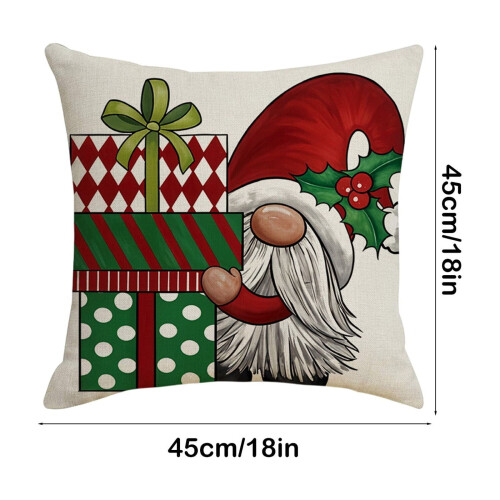 Ensemble de 2 coussins gnomes de Noël verts, 45 cm x 45 cm 2