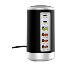 USB-laadstation, universeel 65W USB-snelladerhub met Quick Charge QC3.0, multi-poorts USB Type-C PD-lader, eenvoudig in gebruik.