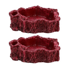 Lot de 2 gamelles pour animaux grimpants : gamelle pour tortue, gamelle d'eau pour reptiles, gamelle décorative pour grenouille, gamelle d'eau pour