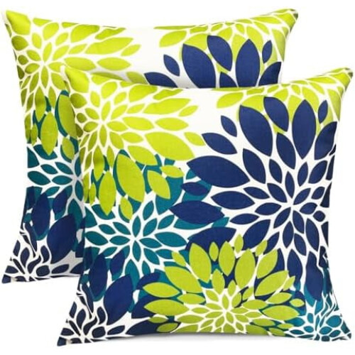 Conjunto de 2 capas de almofada decorativas em linho, 45x45 cm (18x18 polegadas)