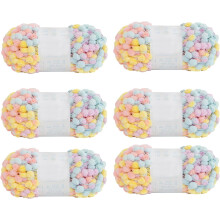 Priadza 6Balls Pomp-A-Doodle, 100% polyesterová želé priadza s malými brmbolcami na háčkovanie, pletenie, deku, podložku, hniezdo pre domáce