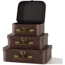 SLPR paperboard suitcases set of 3 brown leather vintage