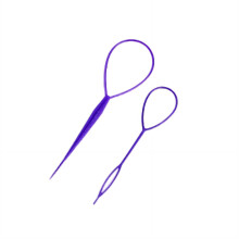 DESIGNICE 2Pcs topsy Tail Hair tool Versatile Hair tools Hair Braiding tools Dual-Piece Set French Braiding Hair tool Purple