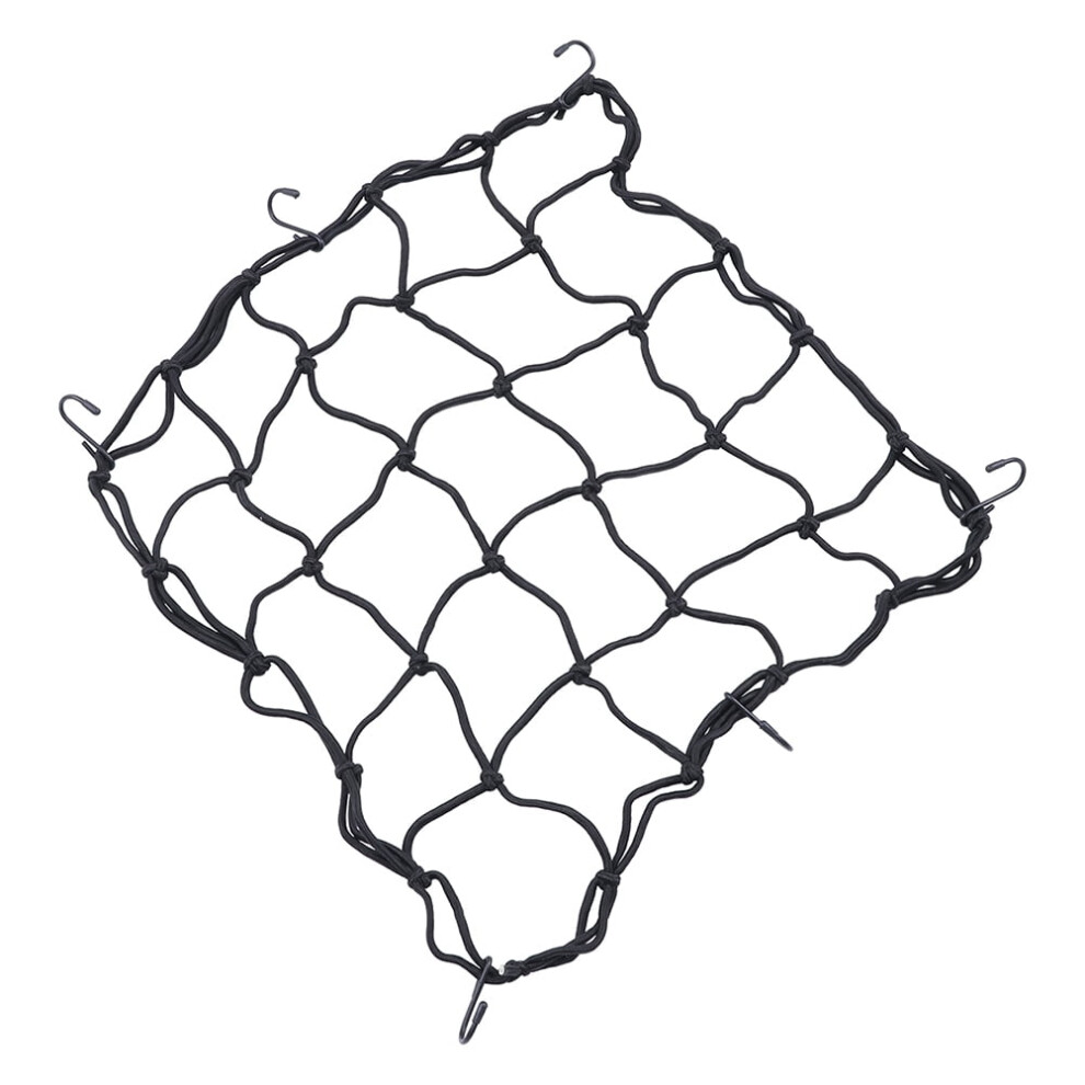 3Pcs Latex Bungee Cord Cargo Net Luggage Netting Mesh With Hooks For Rooftop Cargo Carrier Roof Rail Rack Motorcycles Bikes Cars Black 40X40cm 9555307290711