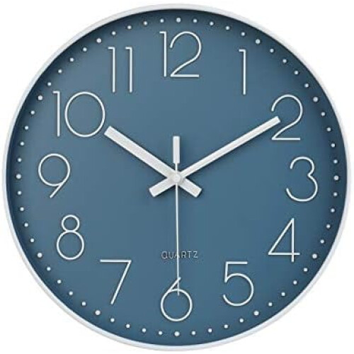 14 Inch Silent Quartz Wall Clock in Cement Grey