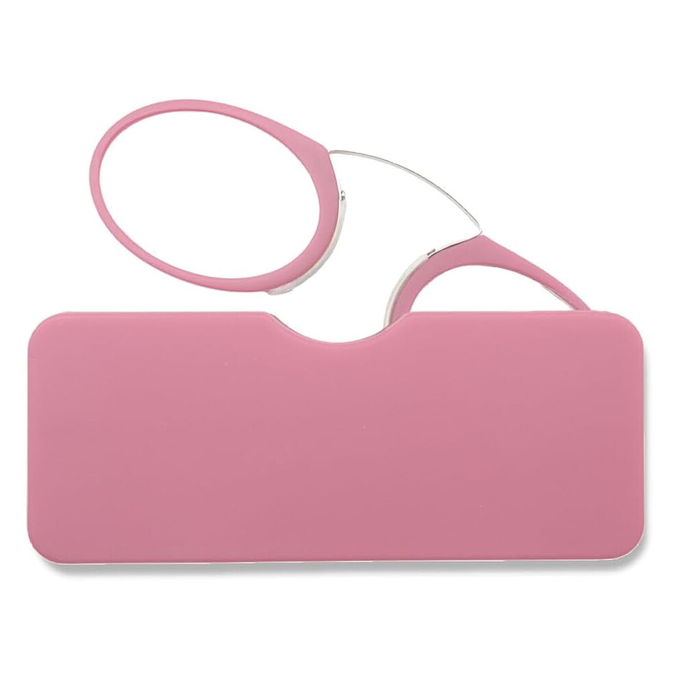 Mini Armless Reading Glasses for Men Women Slim Thin Clip on Nose Readers with Small Portable Case