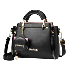 Kabelky a kabelky pre ženy, módna nákupná crossbody kabelka cez rameno s vrchnou rukoväťou a roztomilým príveskom s mačacím vreckom