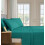 Σετ σεντόνια 6 τεμαχίων Luxe με ρίγες Damask, Queen Size, Τυρκουάζ, 1500TC, Ανθεκτικά στις 2