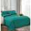 Σετ σεντόνια 6 τεμαχίων Luxe με ρίγες Damask, Queen Size, Τυρκουάζ, 1500TC, Ανθεκτικά στις 3
