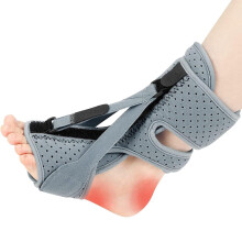 Opgraderet plantar fasciitis-natskinne, 3 justerbare, til mænd og kvinder – kompatibel med dag-/natbrug, dropfodslindring og akillessene (grå, 1